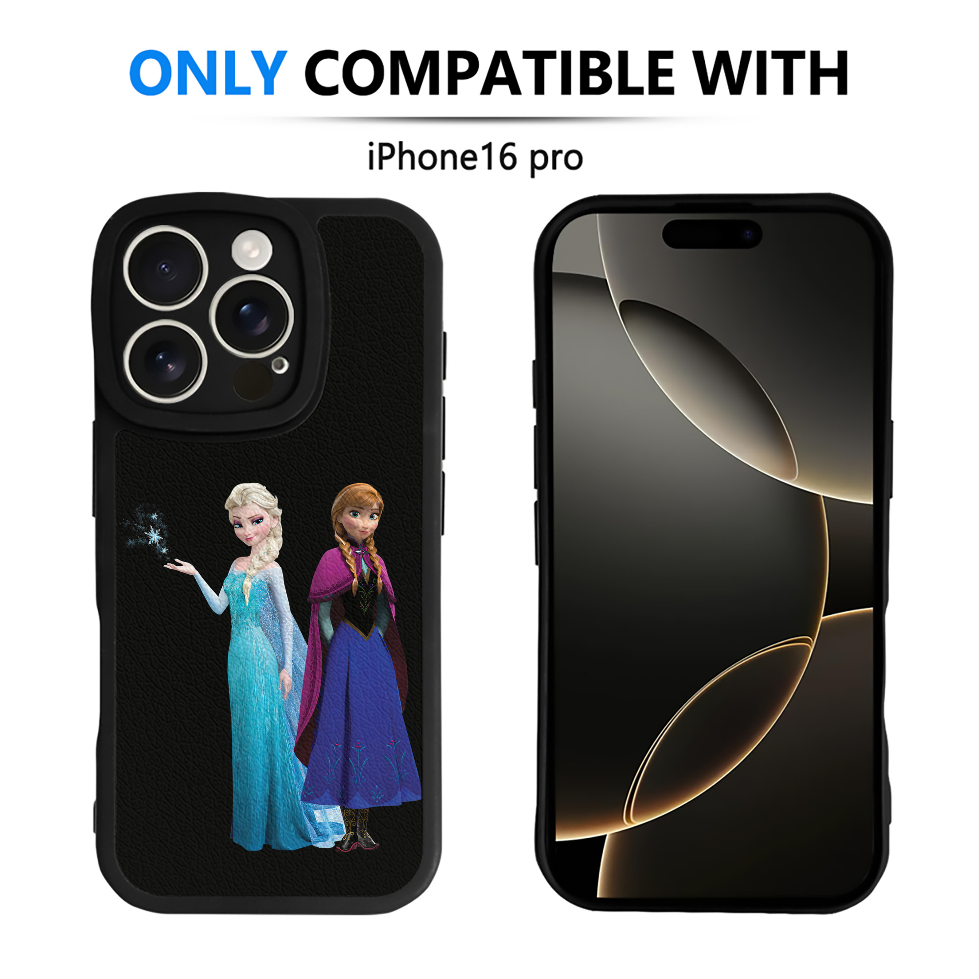 （画像用） アナと雪の女王 アンナ エルサ Frozen Anna Elsa 【iPhone 16シリーズ対応】シリコンスマホケース（レザー調） 材質：シリコン